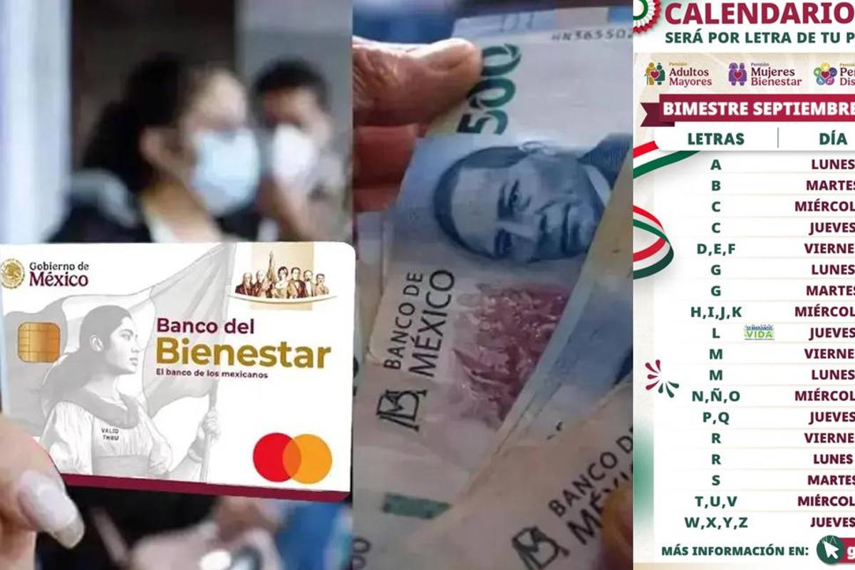 Pensión del Bienestar... ¿Qué apellidos reciben el pago de 6 mil 200 pesos del 3 al 25 de septiembre, según el calendario?
