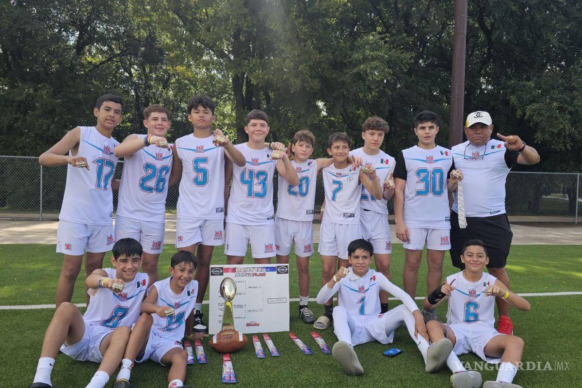 $!El equipo U12 celebra su victoria colectiva, dejando en alto el nombre de Coahuila y México en el torneo internacional.
