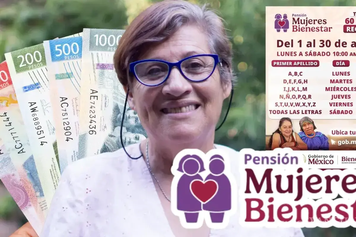 Pensión Mujeres Bienestar 2025... ¿Qué apellidos se registran del 11 al 16 de agosto? (Calendario Oficial)
