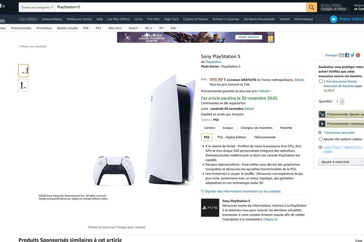 Amazon filtra precio y fecha de lanzamiento de la PlayStation 5