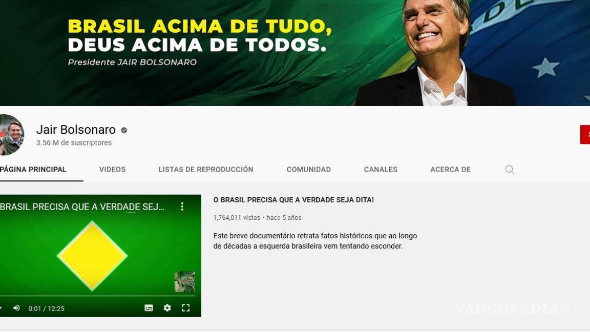 ‘Castiga’ YouTube a Bolsonaro, suspende cuenta por 7 días por desinformar sobre la vacuna antiCOVID