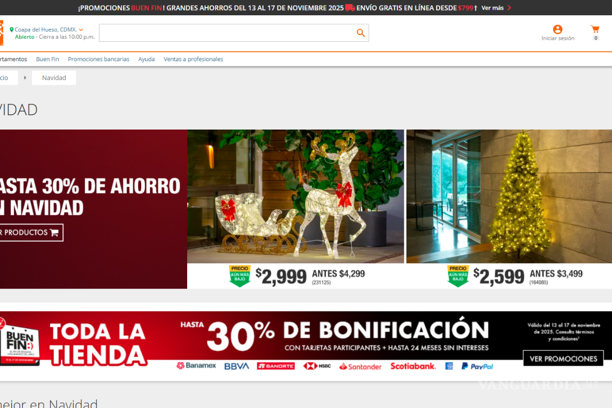 $!Liverpool, Amazon y Coppel ponen en descuento artículos de Navidad por el Buen Fin 2025