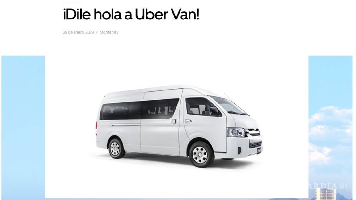 Arranca Uber Van en México; servicio para 14 personas, hasta 85% más barato