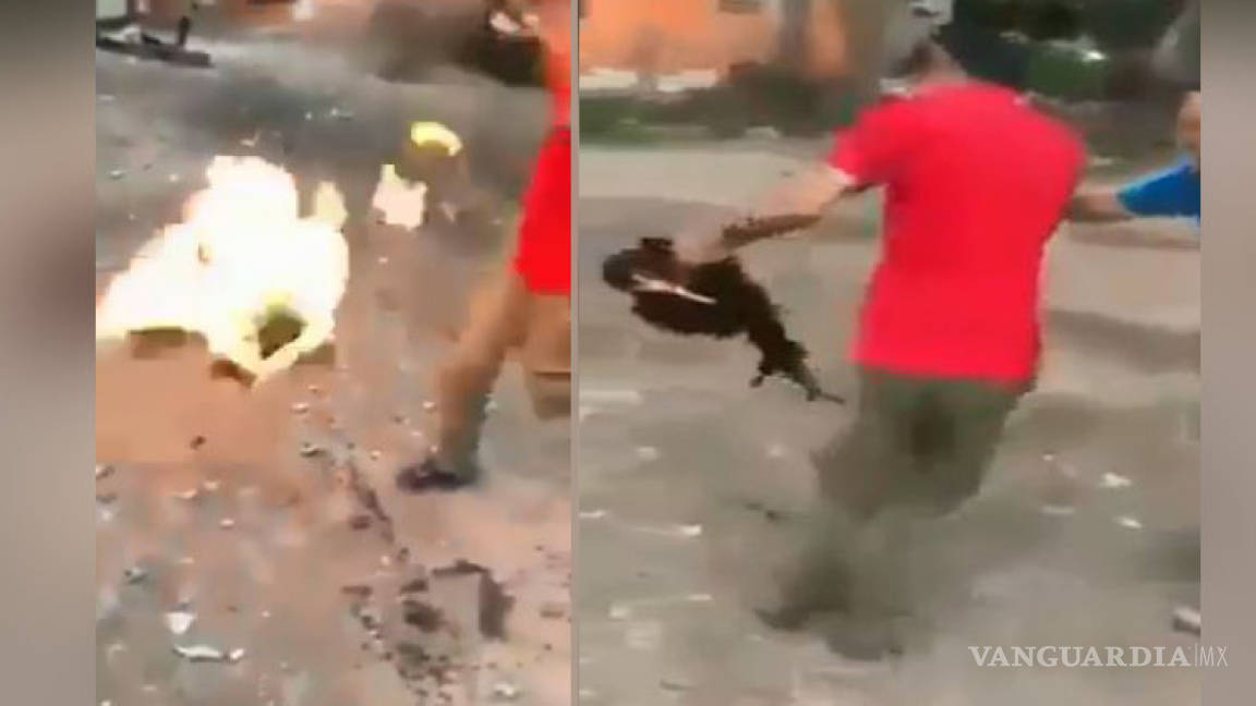 Denuncian en redes sociales a sujetos que prenden fuego a gallo vivo (video)