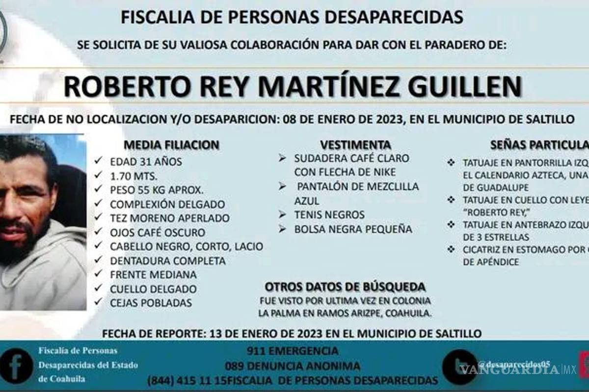 Buscan a hombre en Ramos Arizpe; lo último que se supo es que había sido detenido y ya habría salido