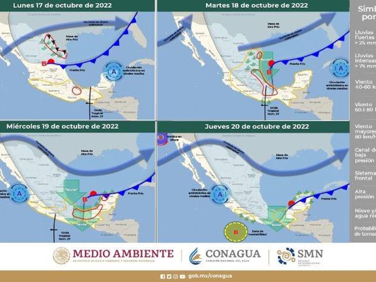 $!Frente frío número 4 traerá lluvias muy fuertes y posibles tornados en norte del país