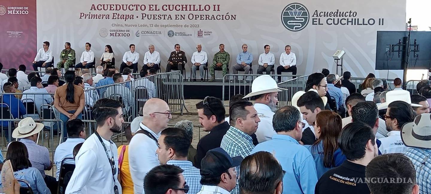 AMLO y Samuel García ponen en marcha el acueducto El Cuchillo II en Nuevo León