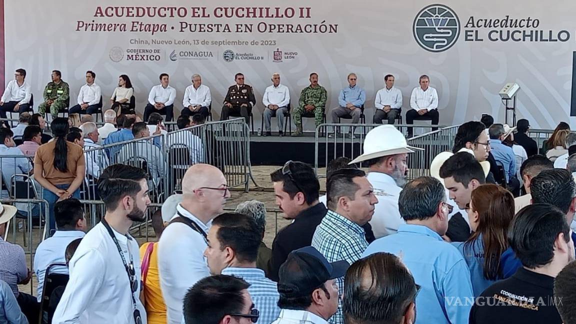 AMLO y Samuel García ponen en marcha el acueducto El Cuchillo II en Nuevo León