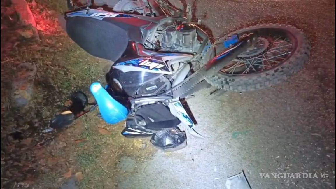 $!La motocicleta quedó con visibles daños luego del impacto registrado en el sector Hacienda del Rosario.