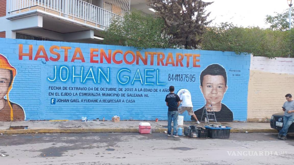 Terminan mural de búsqueda a Johan Gael en Saltillo