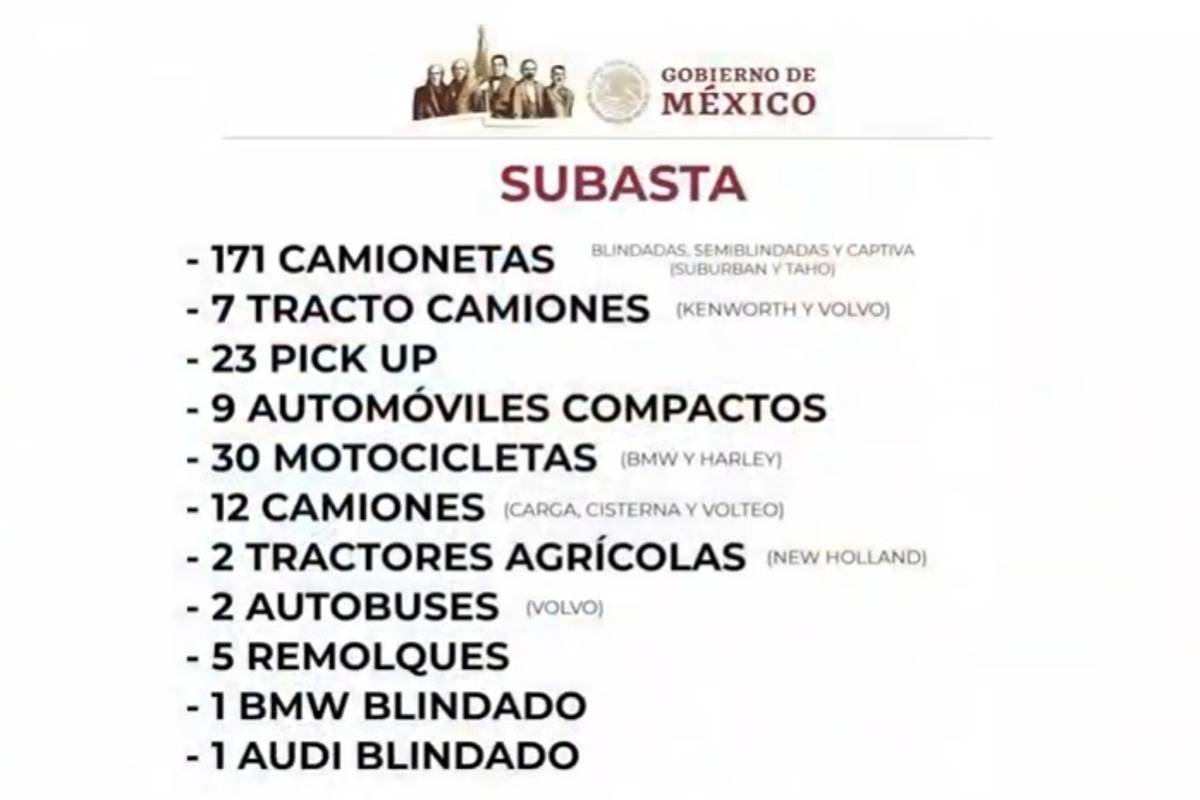 Con 'tianguis' AMLO subastará vehículos 'fifí' y aeronaves para financiar Guardia Nacional