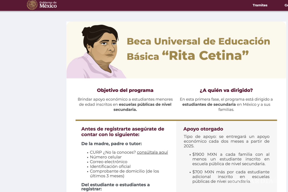$!Beca Rita Cetina 2025: Registro de septiembre, ¿será en línea o presencial?