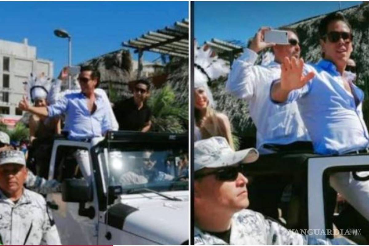 'Como patrimonio cultural': Guardia Nacional custodia a Roberto Palazuelos en carnaval de Yucatán