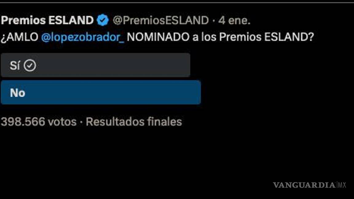 $!Sacan a AMLO de los premios Esland para streamers