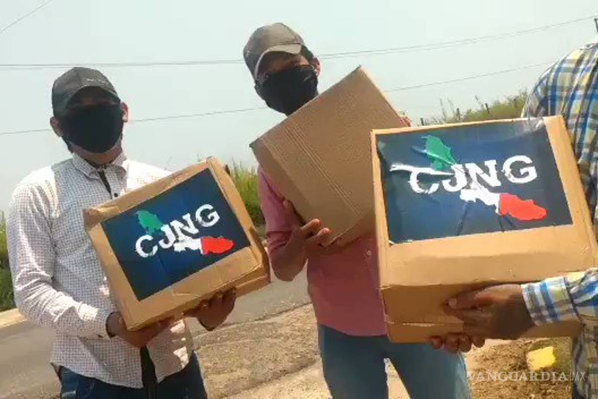 Hacen fila por despensas del Cártel Jalisco Nueva Generación en Veracruz