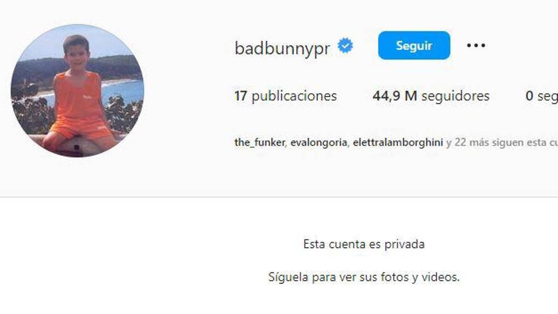 $!¿Se ofendió o castigará a sus fans? Bad Bunny pone ‘privada’ su cuenta de Instagram y deja mensaje en Twitter