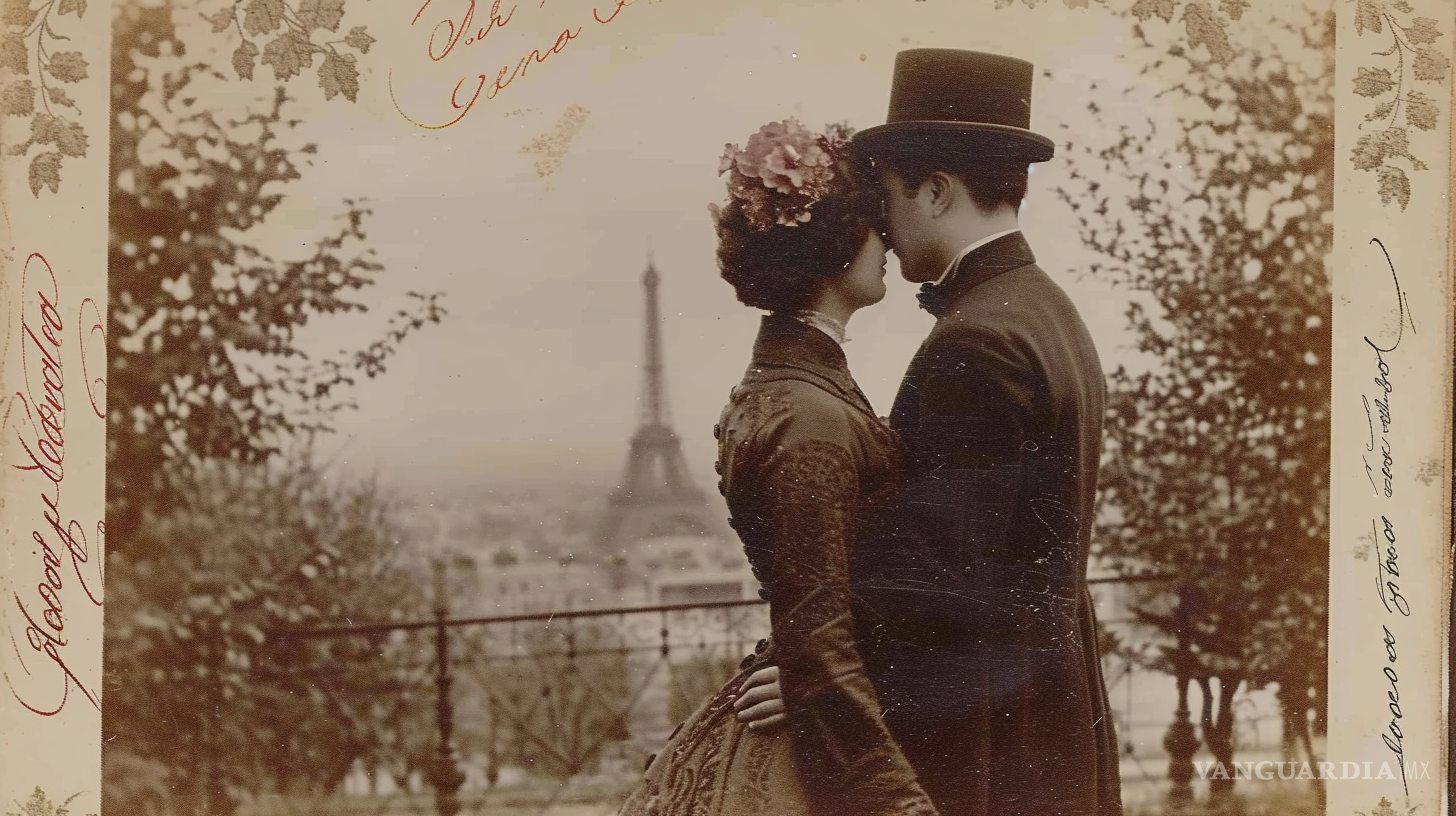 $!El amor se ha representado de muchas maneras. El arte, en particular, ha servido para dar forma a algunas de las más conocidas, como lo son las postales que anteriormente se enviaban por correo. La que ves arriba fue generada por Inteligencia artificial. Al final de este artículo encontrarás una serie de postales de amor que circularon en Saltillo a finales de siglo XIX e inicios del siglo XX.