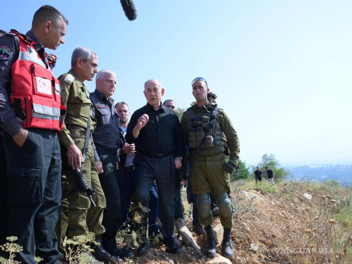 $!Estamos preparados para una acción muy fuerte en el norte, aseguró el primer ministro israelí, Benjamín Netanyahu, en una vista a las tropas.
