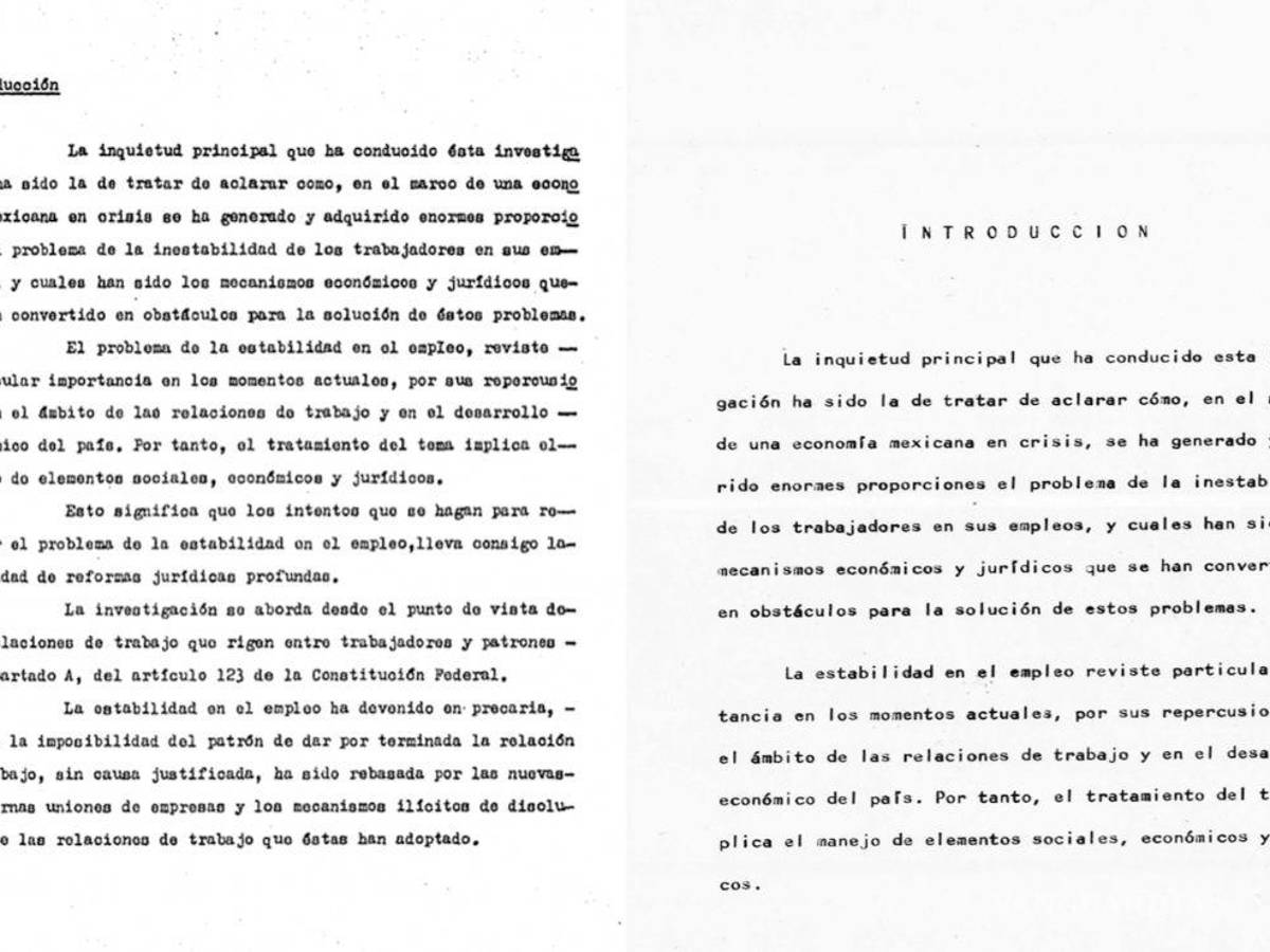 $!Las introducciones de ambos trabajos son las mismas, así como índices, bibliografía y conclusiones.