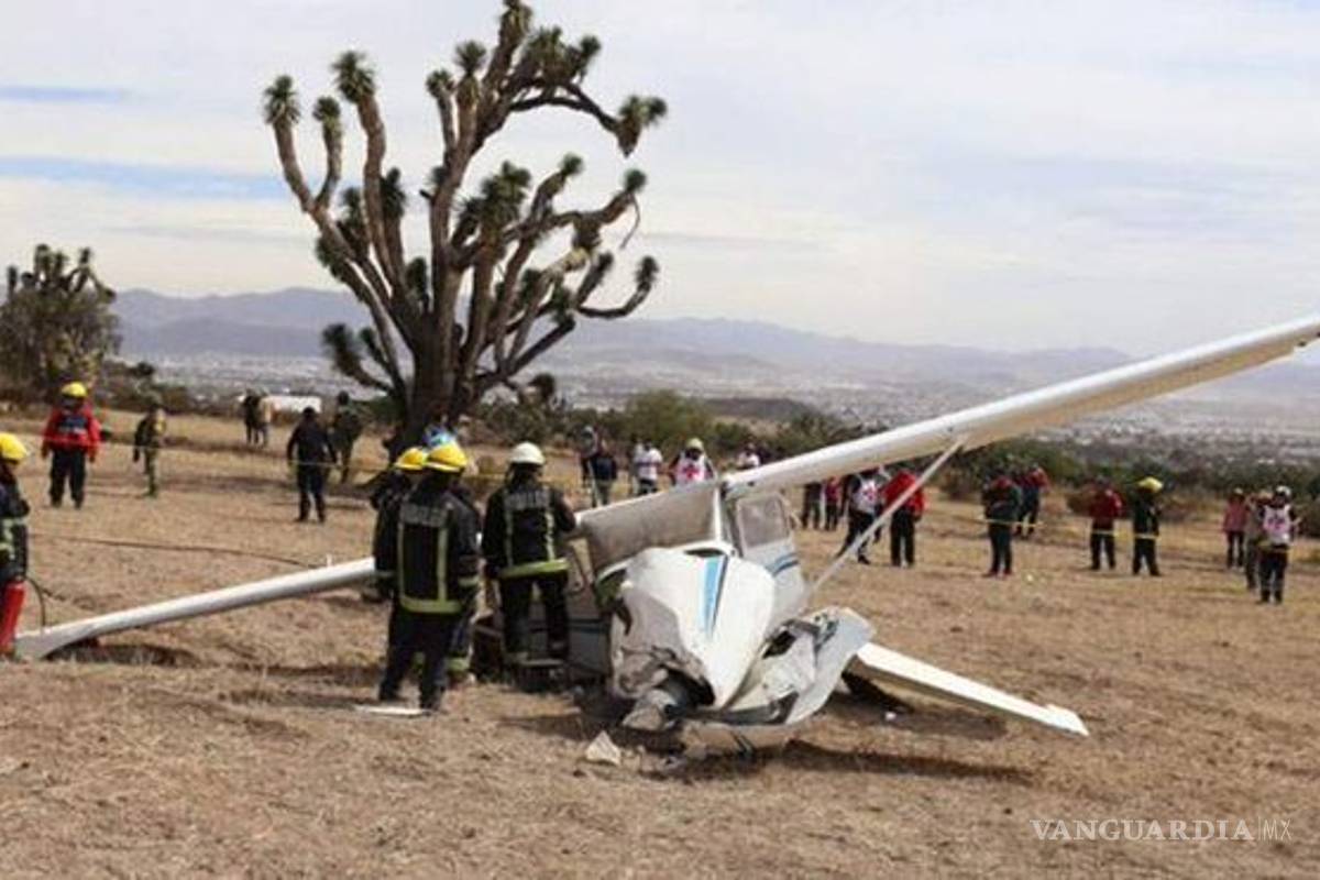 Avioneta cae en predio de Hidalgo y deja 3 lesionados