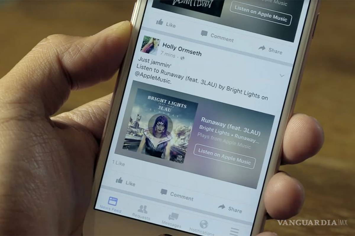 Facebook experimenta con clips musicales