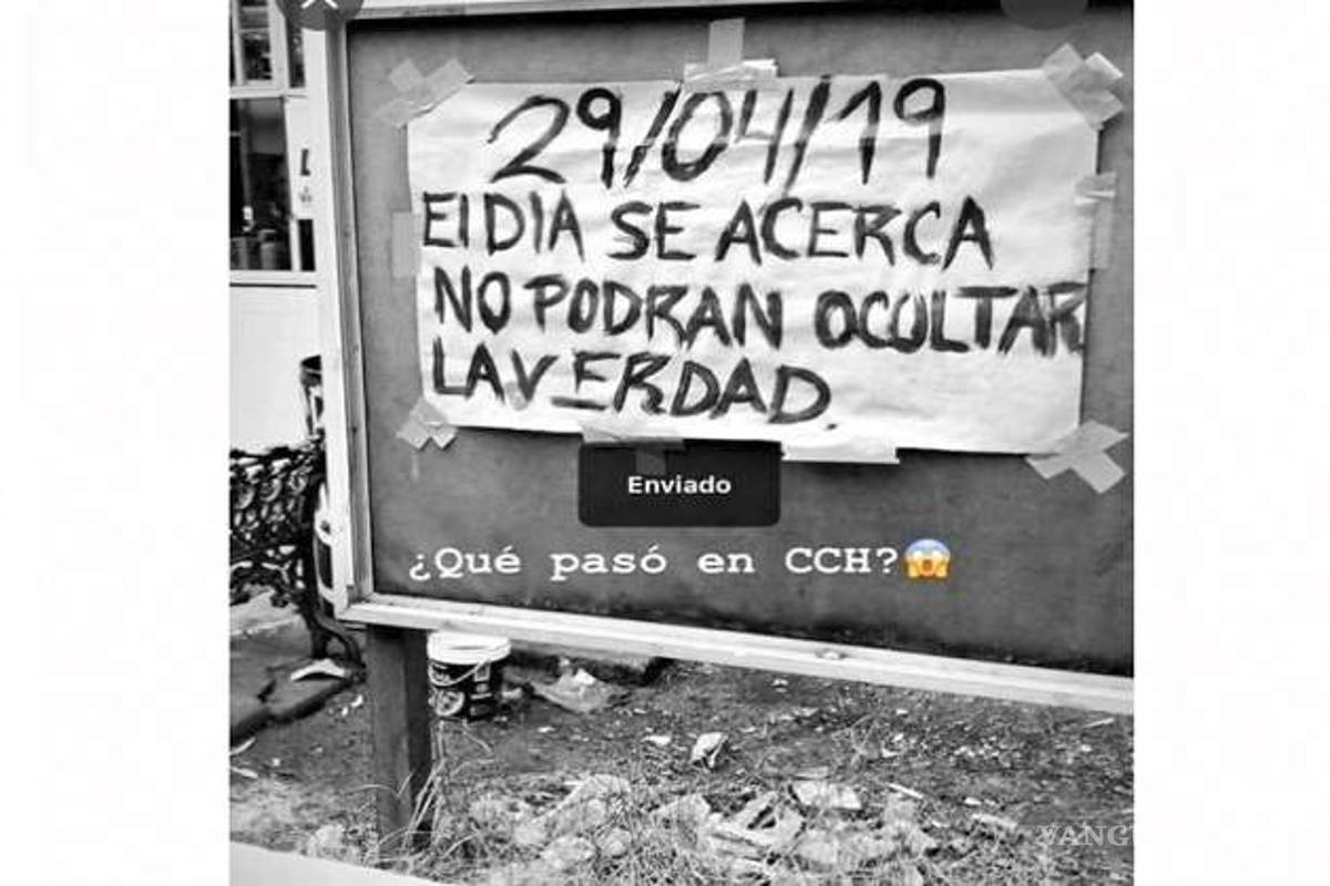 Difunden cartel con supuesta amenaza en el CCH Oriente donde asesinaron a estudiante
