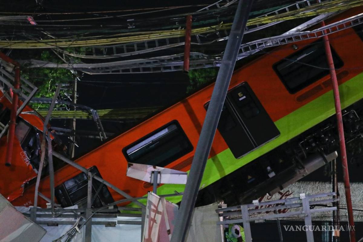 $!Imágenes del desplome en el metro en CDMX