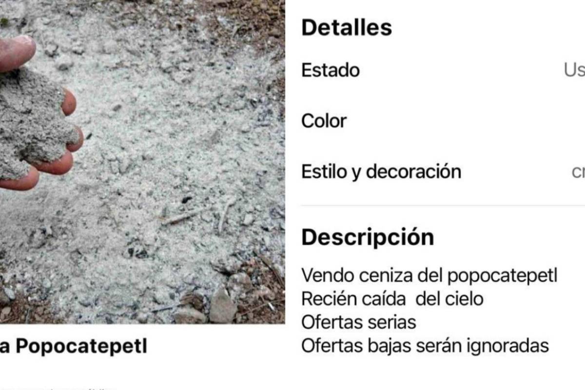 Venden hasta en 11 mil pesos el kilo de ceniza del Popocatépetl en redes sociales