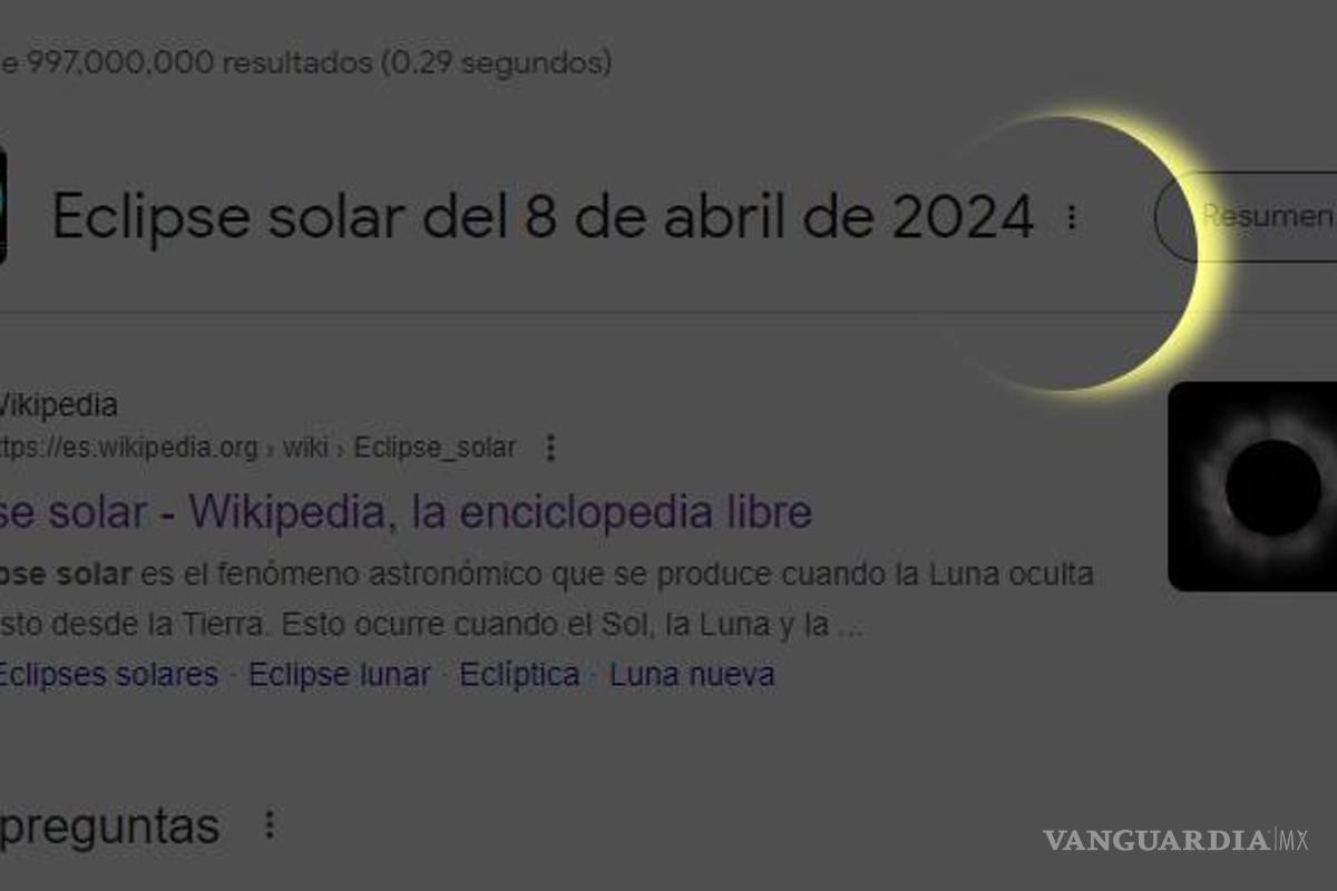 ¿Qué pasa si pones Eclipse Solar al buscar en Google?... ¡te sorprenderá!