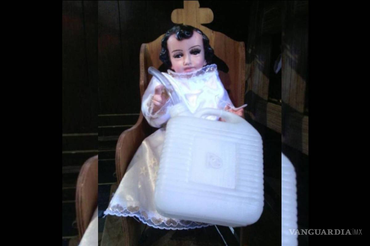 Reprueba la Iglesia imagen de ‘Santo Niño huachicolero’