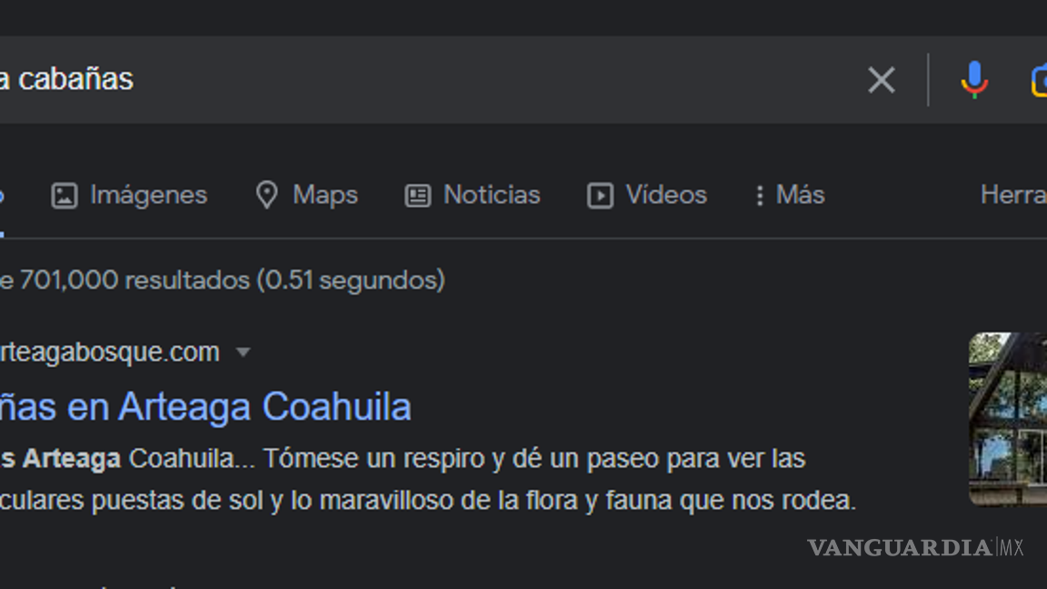 $!Arteaga Bosque es uno de los principales sitios que aparece al buscar “Arteaga cabañas” en Google.