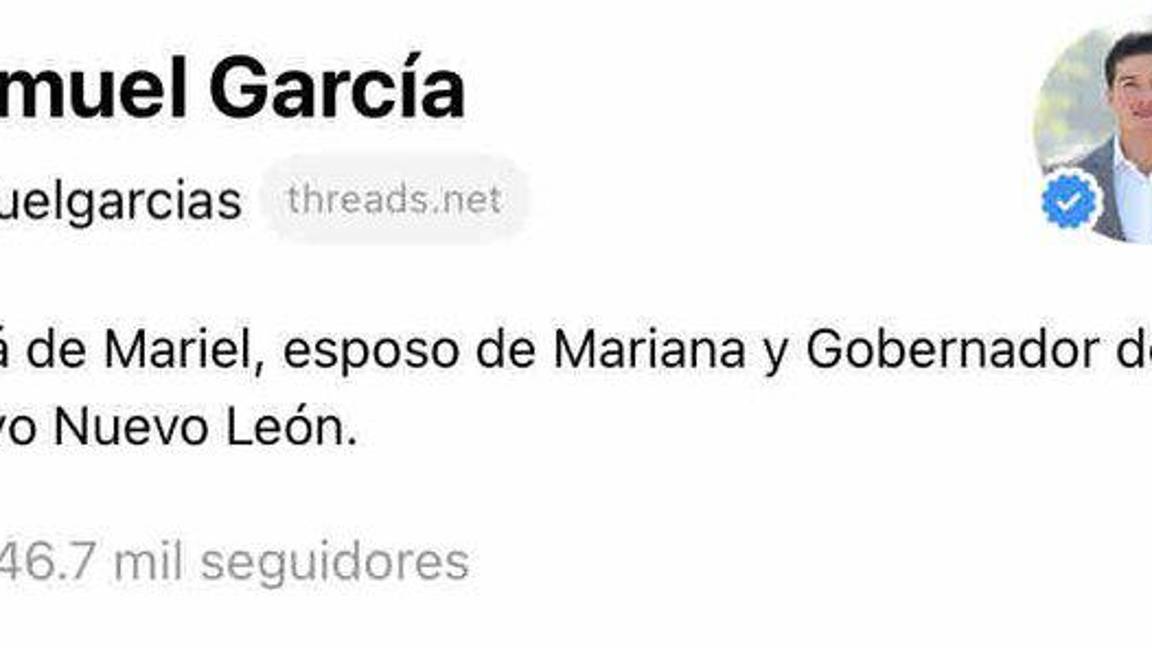 $!Samuel García y Mariana Rodríguez ya están en Threads, rival de Twitter, de Elon Musk