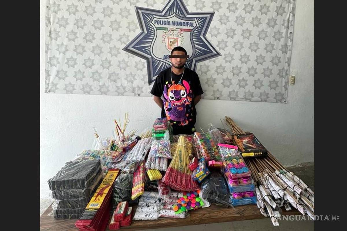 Detienen a joven por venta de pirotecnia en Arteaga