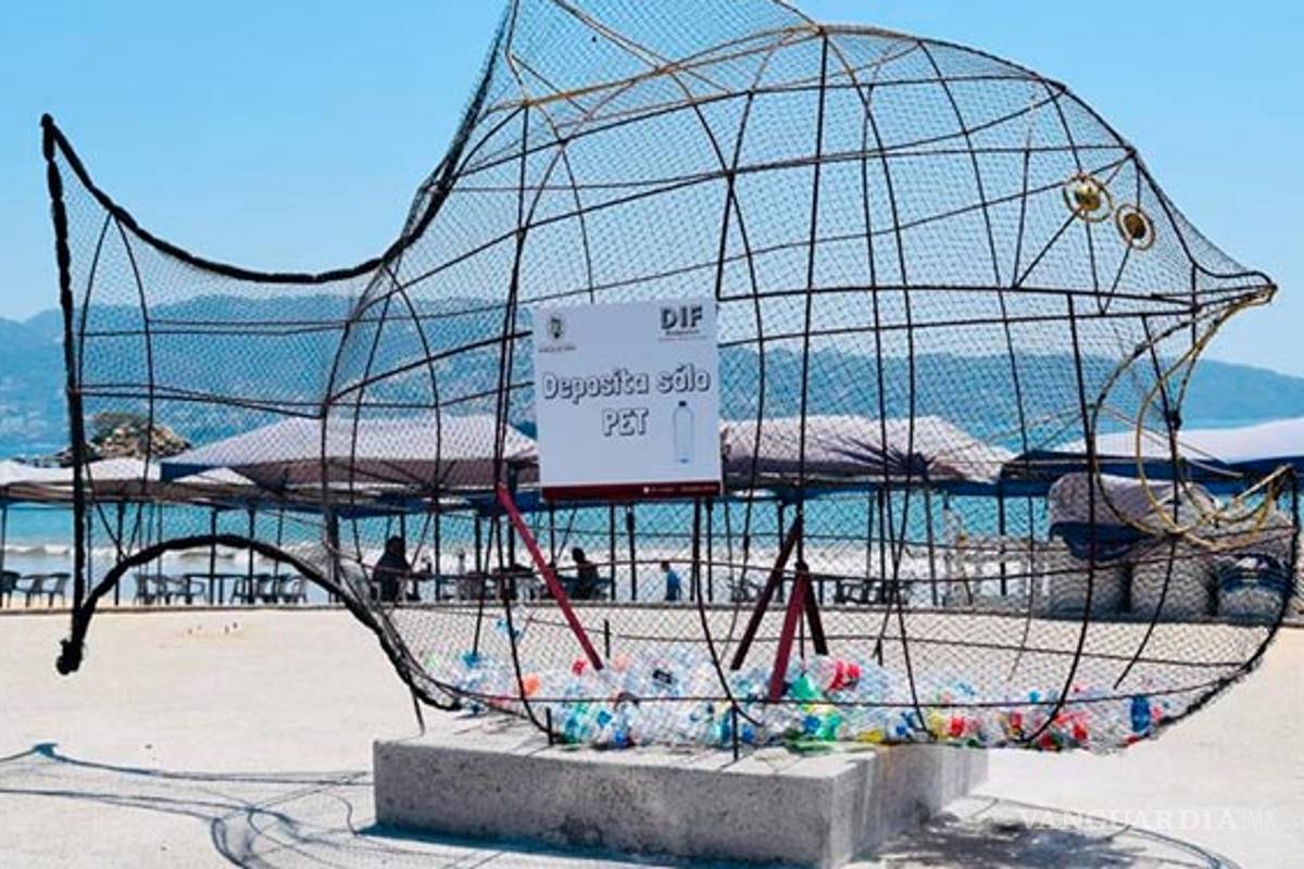$!Con 'peces gigantes' combatirán contaminación marina en playas de México