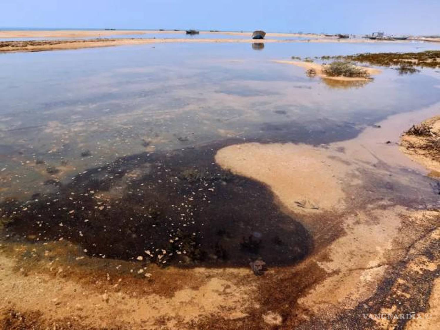$!Irán está trabajando para limpiar el derrame de petróleo, que hasta el momento ha afectado a casi 8 acres de terreno costero.