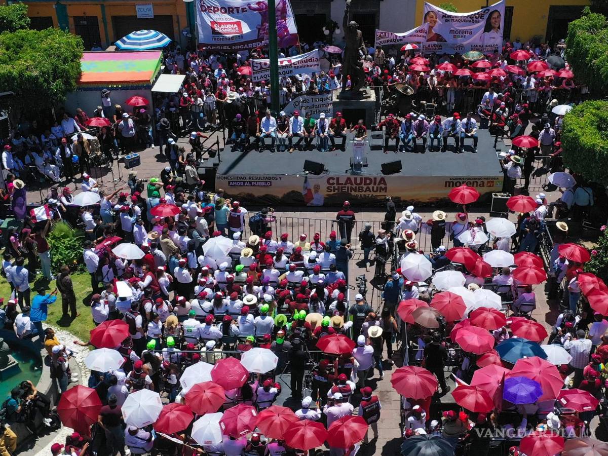$!La candidata presidencial de Morena Claudia Sheinbaum, participa en un acto público con simpatizantes en el municipio de Tlaquepaque, en Jalisco.