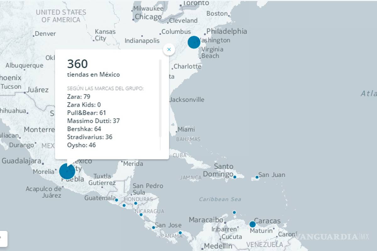 ¿Qué país tiene más tiendas de Zara? Así se reparten por el mundo las 7 mil 292 tiendas de Inditex