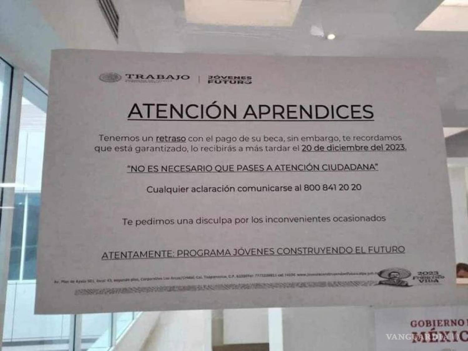 $!En las oficinas se “disculpan” por los inconvenientes.