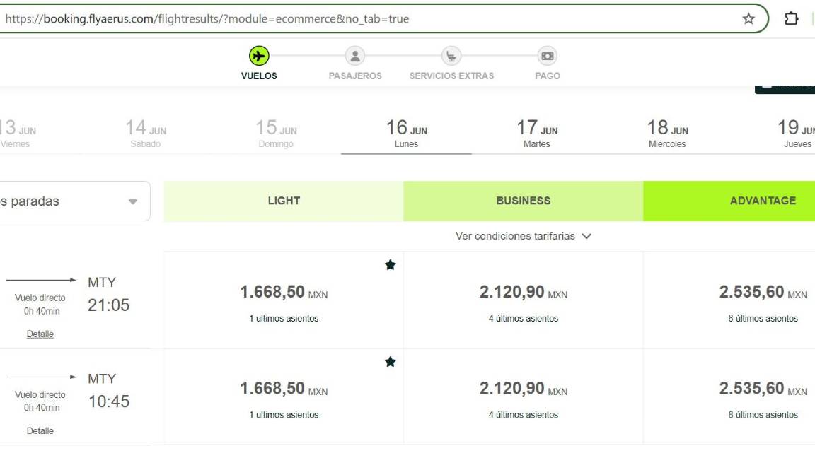 $!Estos son los precios para el primer vuelo entre Saltillo y Monterrey.
