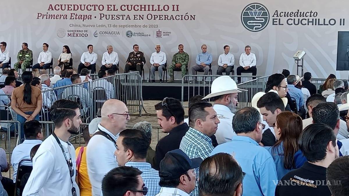 AMLO y Samuel García ponen en marcha el acueducto El Cuchillo II en Nuevo León