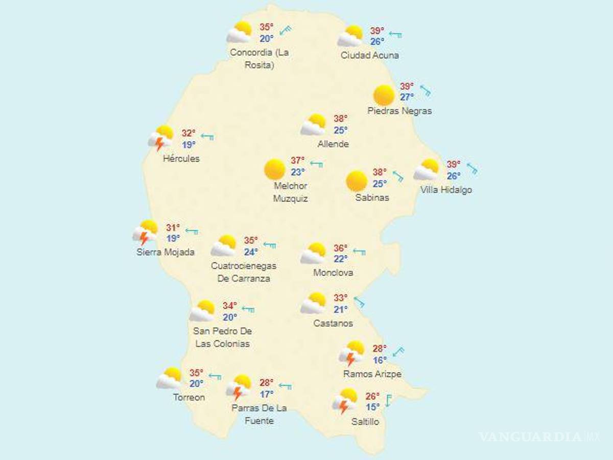 $!¡Aguas!... pronostican lluvias y tormentas eléctricas para Coahuila de aquí al domingo