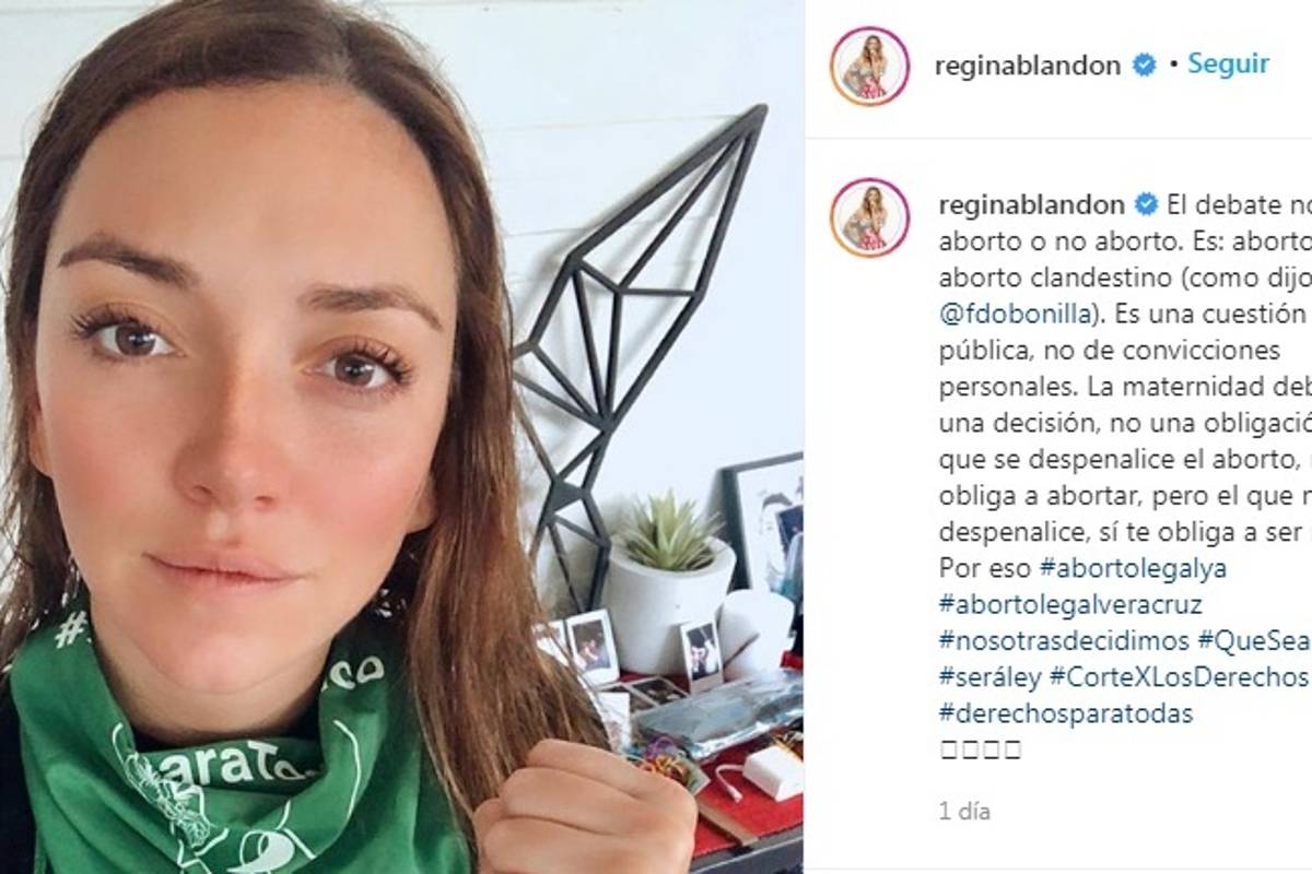 Regina Blandón se muestra a favor del aborto y pierde millones de seguidores