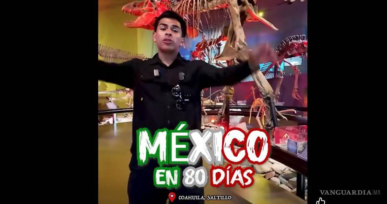 Influencer Esen Alva llega a Saltillo y se enamora del Museo del Desierto, las dinoquesadillas y el cabrito durante su ‘Vuelta a México en 80 días’