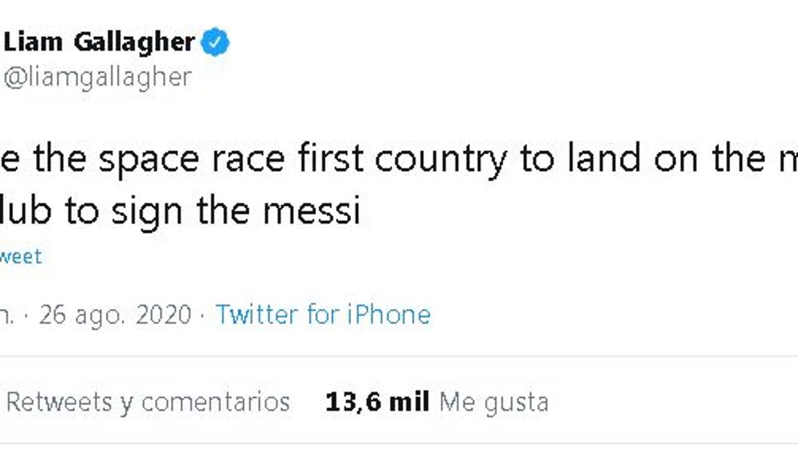 $!¡Prometer no empobrece..! Liam Gallagher ofrece concierto si Messi firma con el Manchester City