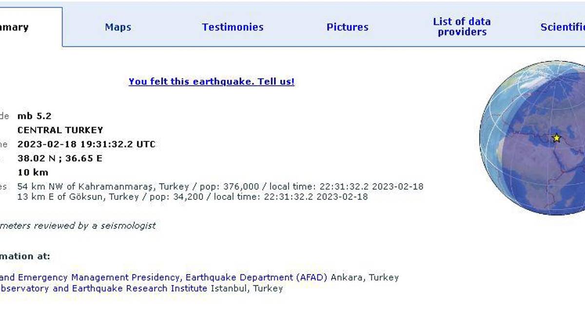 Sismo de 5.2 grados sacude Turquía: EMSC confirma movimiento telúrico