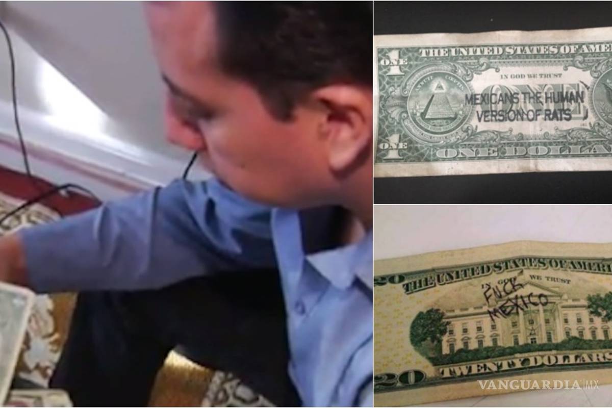 “Mexicanos, la versión humana de las ratas”, escriben en dólares que circulan en EU, denuncian
