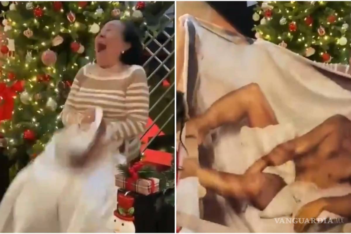 Abuelita enloquece al recibir cobija con imagen de Chayanne de regalo (video)
