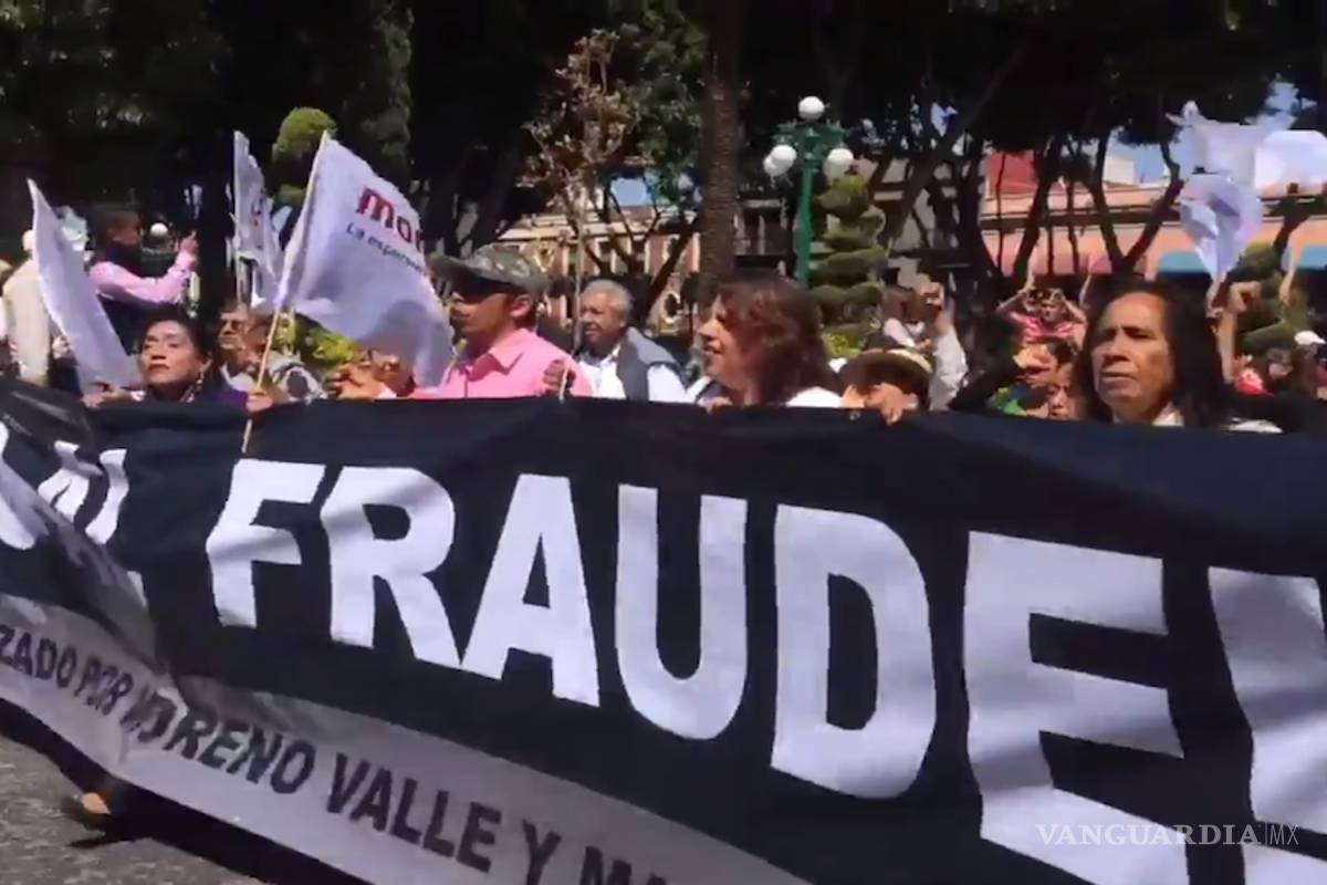 “Martha Erika entiende, Puebla no te quiere”, protestan en Puebla y acusan fraude