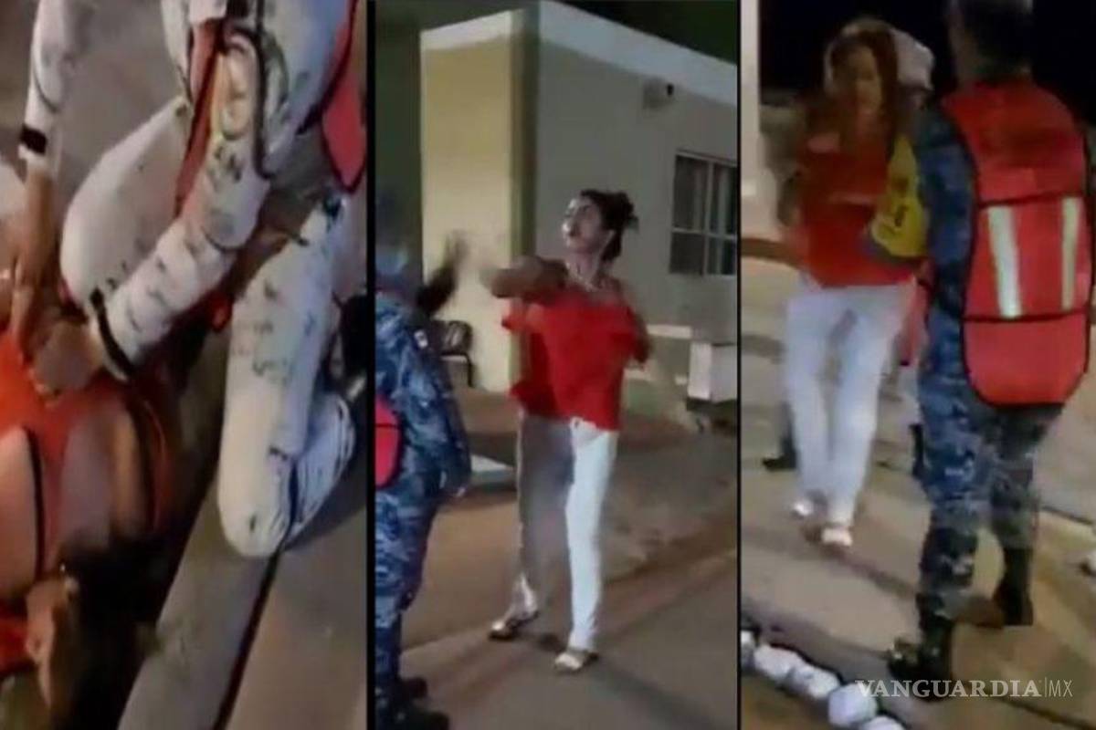 Mujer agrede a elemento de la Guardia Nacional. La someten y se hace viral