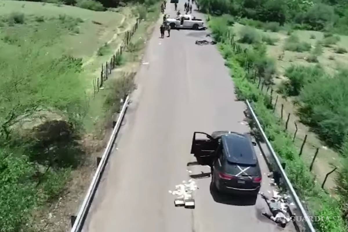 Video capta los cuerpos regados, luego del choque entre el CJNG y los comunitarios de Tepalcatepec